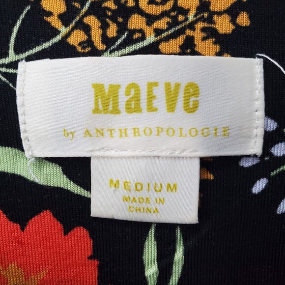 Maeve Anthropologie Jacquin Peasant Blouse Floral Tie-Neck Blouson Sleeve Size M - Picture 3 of 9